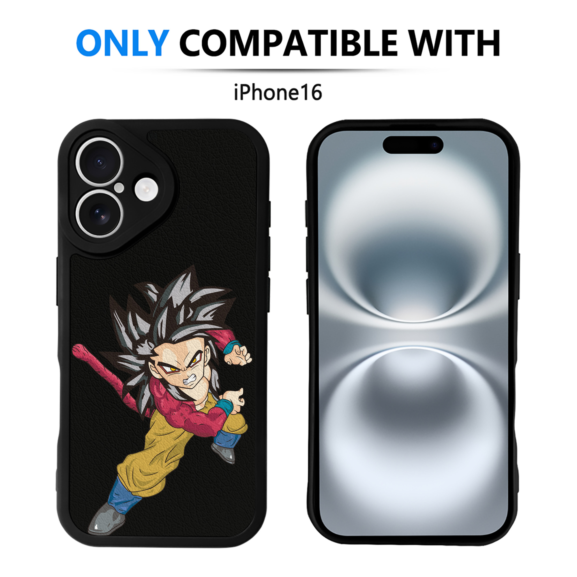 （画像用） ドラゴンボール 孫悟空（そん ごくう）Son Goku カカロット DRAGON BALL Kakarotto 【iPhone 16シリーズ対応】シリコンスマホケース（レザー調） 材質：シリコン
